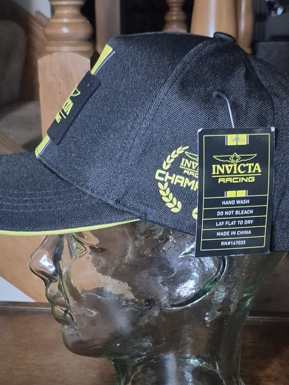 Invicta Racing Black & Yellow Cap - Picture 9 of 11